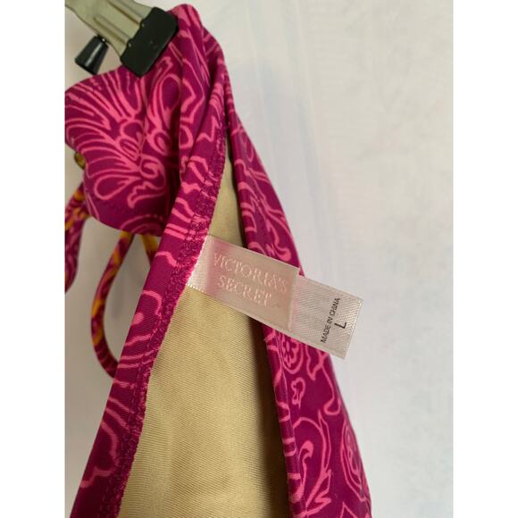 Victoria Secret Size Large NWOT Bikini Swim Bottom Pink Tie Sides - Picture 4 of 7